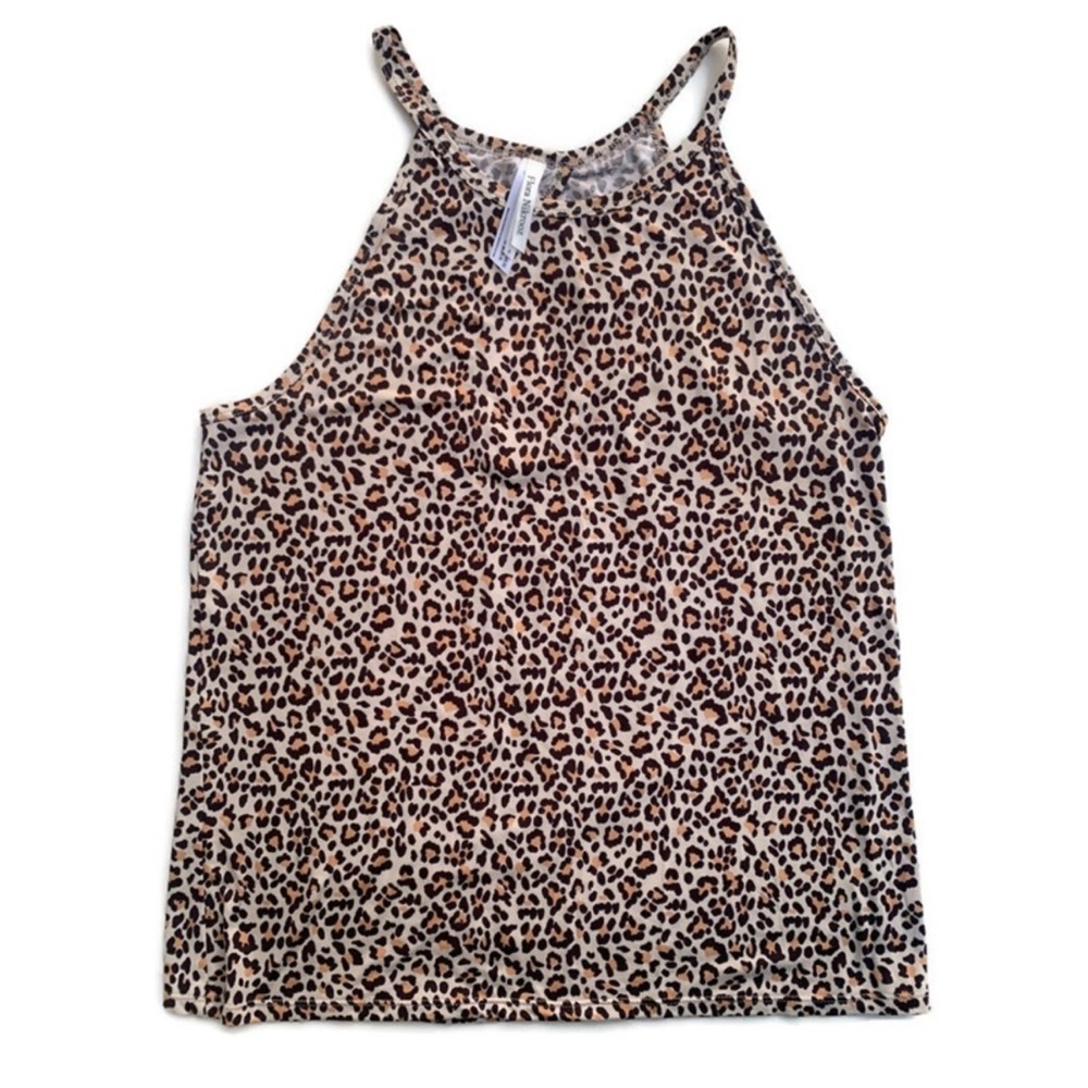 Flora Nikrooz Dylan Travel Leopard Print Pajama Cami Tank Top Small